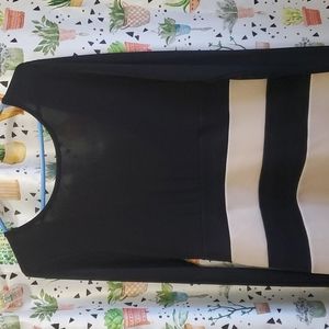NWOT Black and cream long sleeve dress